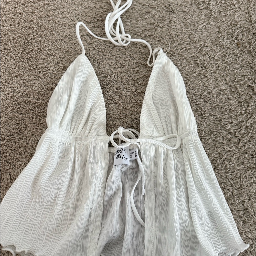 White Halter Top